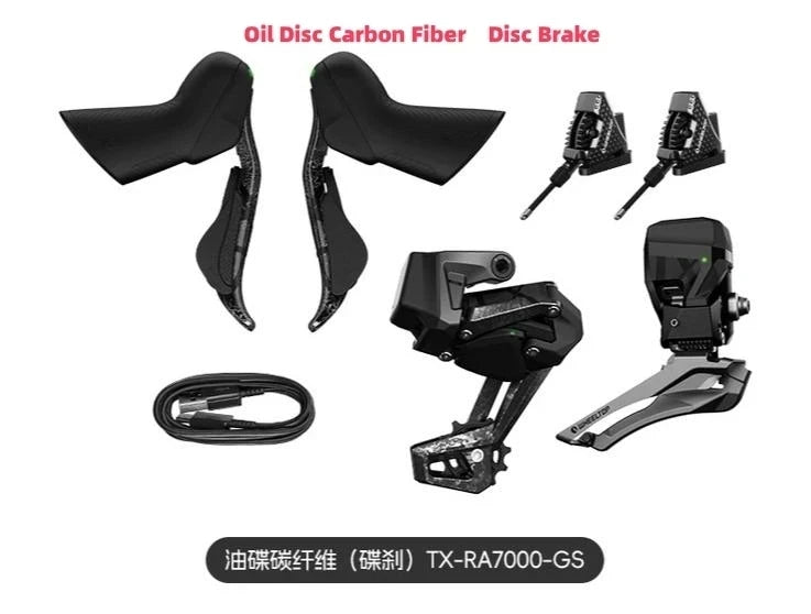 WHEELTOP EDS TX Wireless Electronic Road Bike Groupset — Carbon, Rim & Disc Brake Compatible, Shifters with Front & Rear Derailleur