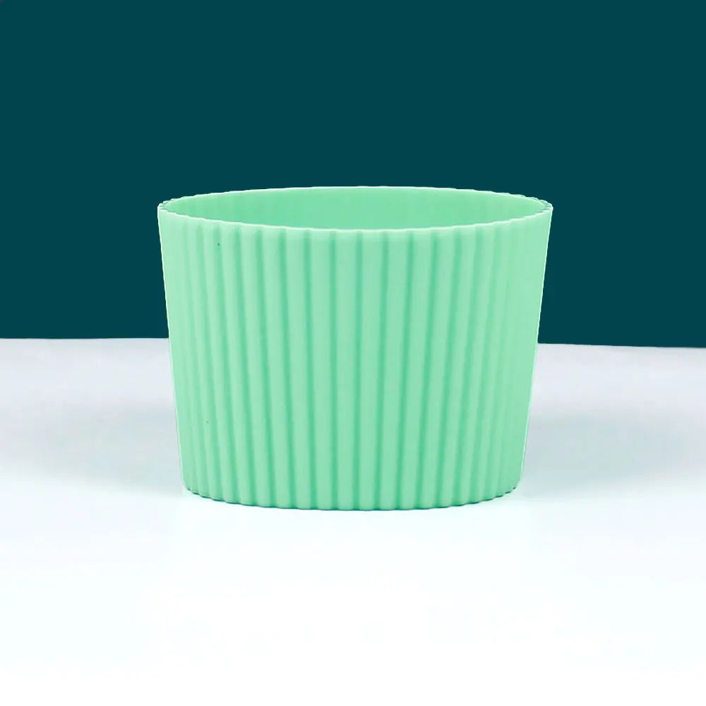 Silicone Coffee Cup Cover & Sleeve — Anti-Scalding, Anti-Slip Universal Tapered Thread Mug Protector for Ceramic & Glass Cups