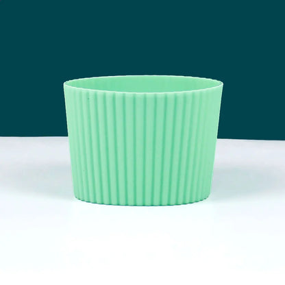Silicone Coffee Cup Cover & Sleeve — Anti-Scalding, Anti-Slip Universal Tapered Thread Mug Protector for Ceramic & Glass Cups