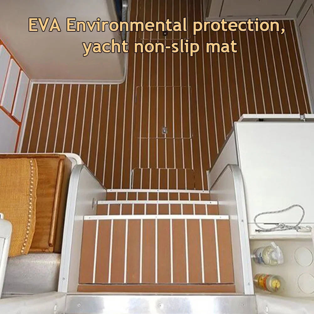2.4m Self-Adhesive EVA Foam Boat Flooring | Faux Teak Marine Decking Sheet for Yacht, 8 Styles