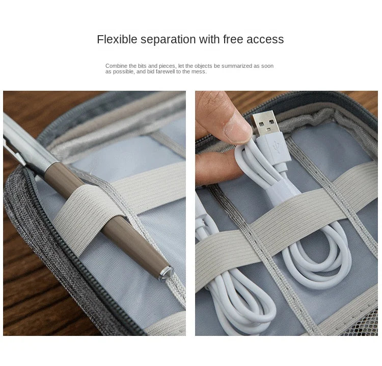 Waterproof Portable Cable Storage Bag – Digital Organizer for USB Cables, Chargers & Travel Accessories
