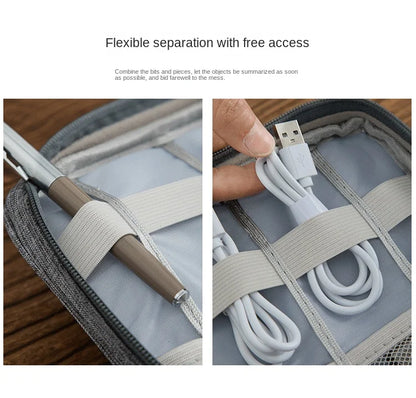 Waterproof Portable Cable Storage Bag – Digital Organizer for USB Cables, Chargers & Travel Accessories