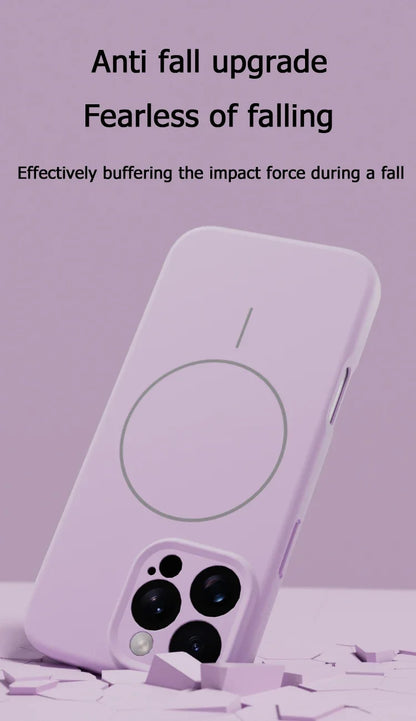 Original Liquid Soft Silicone Magsafe Case — Magnetic Wireless Charging Cover for iPhone 11–16 Pro Max