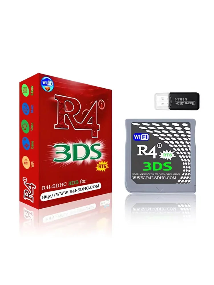 Red R4 3DS Flash Card & SDHC Adapter – Memory Card for DS Video Games