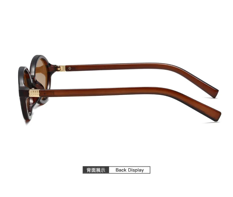 Fashion Oval Retro Sunglasses for Women – Simple Literary Design, Small Frame UV400 Luxury Travel Eyewear