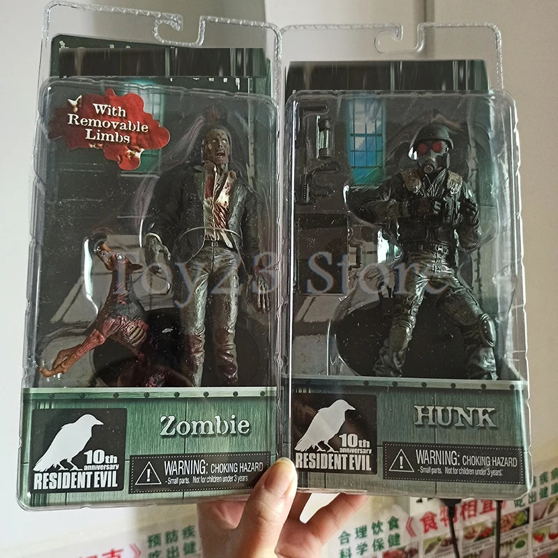 NECA Redfield Hunk Zombie Action Figure Set – Includes Dog Licker and Walker, Chris Redfield Collectible Model Toy