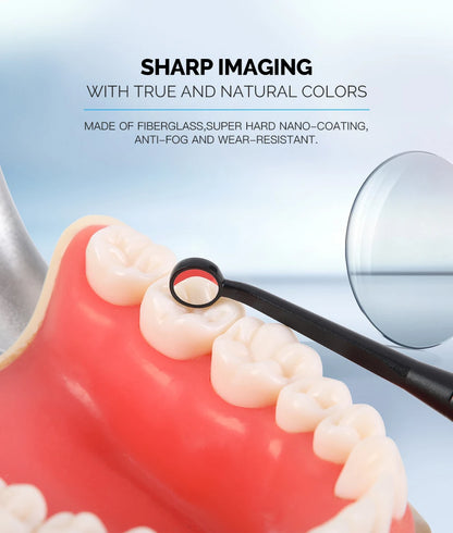 AZDENT Dental Micro Mouth Mirror – 2mm/3mm/5mm Anti-Fog Odontoscope with Detachable Handle for Oral Check
