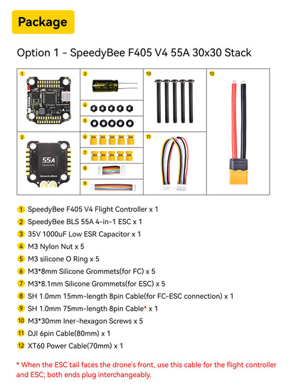 SpeedyBee F4 F405 V4 30x30 Stack – 55A/60A BLS 4-in-1 ESC, ICM42688P, Wireless Bluetooth FC for FPV Racing Drones, iNAV & Betaflight Compatible