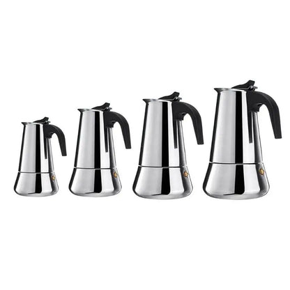2/4/6/9 Cup Stainless Steel Moka Coffee Maker — Stovetop Espresso, Mocha & Latte Pot for Kitchen WF1111