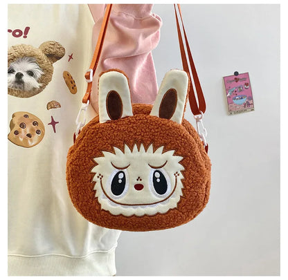 Labu Cartoon Crossbody Plush Bag – Kids Backpack & Shoulder Bag Doll Change Purse, Perfect Gift for Girls