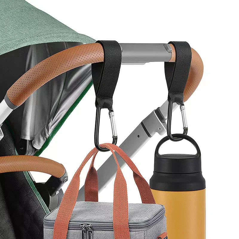 Stroller Hooks Buckles Clip - Aluminum Alloy Carabiner Cart Organizer Diaper Bag Shopping Pram Hook Buckle Stroller Hanger