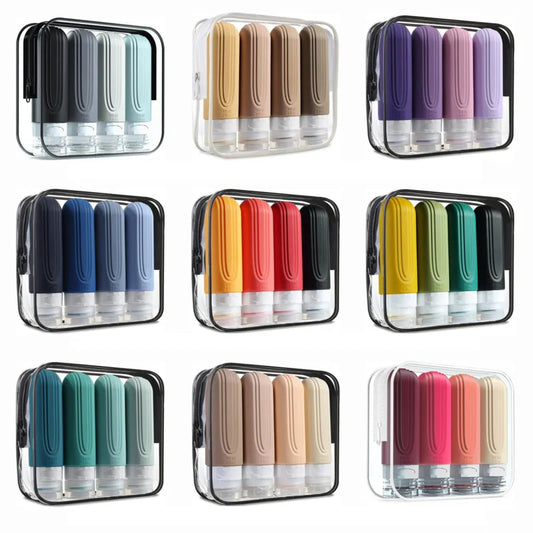 90ml Silicone Travel Bottles Set – Leak-Proof, Refillable Dispenser for Shampoo & Conditioner