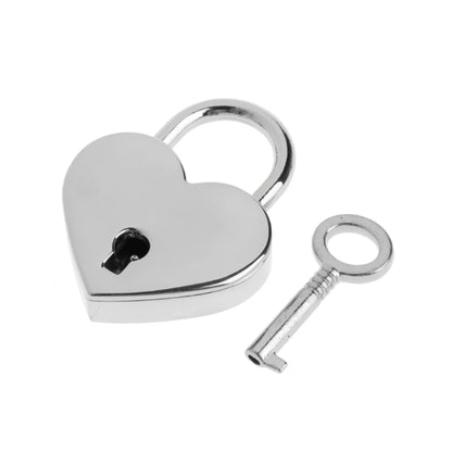 Vintage Wish Lock Mini Heart Shaped Lock Wedding Keyed Padlocks Personalized Padlock for Jewelry Box Small Wooden Box