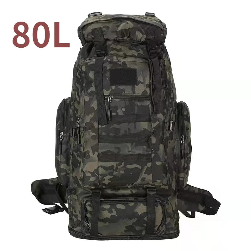 80L/100L Mountaineering Tactical Backpack - Large Outdoor Hiking, Camping & Travel Bag