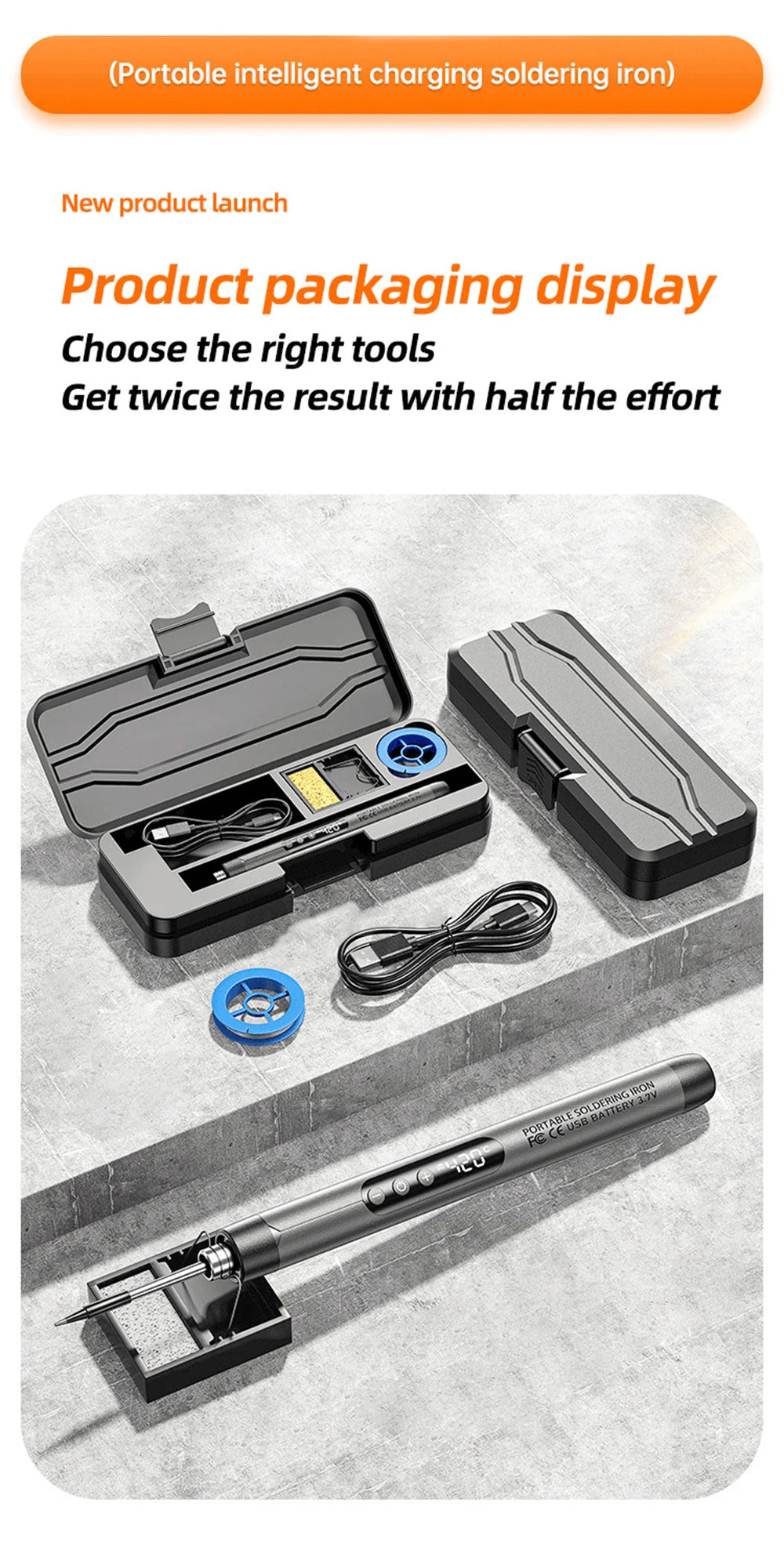 Multifunctional USB Electric Soldering Iron Kit – Adjustable 300–450℃ Digital Welding Tool Set