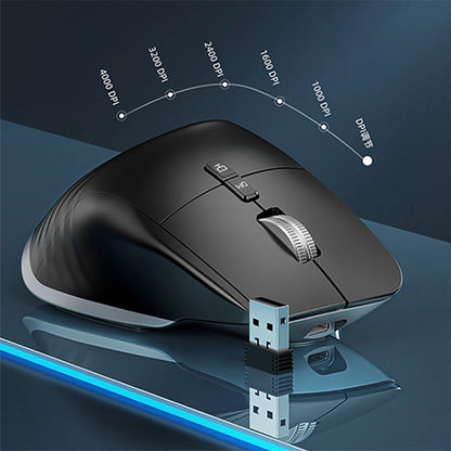 Multi-Device Wireless Mouse - Bluetooth 5.0 & 3.0, 2.4G Portable Optical Mouse, Ergonomic Right-Handed Computer Mice