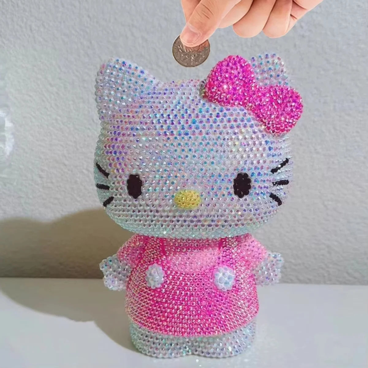 Hot Sale DIY Anime Piggy Bank – Cartoon Melody & Hello Kitty Diamond Stick Figurine Model Gift Statue Doll