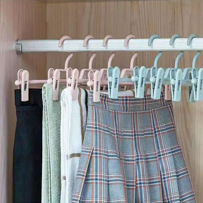 Space-Saving Chic: 5PCS Traceless Plastic Skirt Peg Hanger - Your Multifunctional Trouser Tamer!