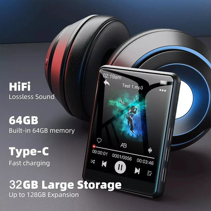 32GB MP3 Player with 2.4" Touch Screen & Bluetooth 5.4 – HiFi Music Player with Speaker, Recorder, Ebook & Photo Viewer
