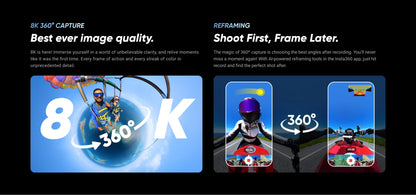 Insta360 X4 8K Waterproof 360 Action Camera – 2290mAh Battery, 2.5'' Touchscreen, 4K Wide-Angle Video