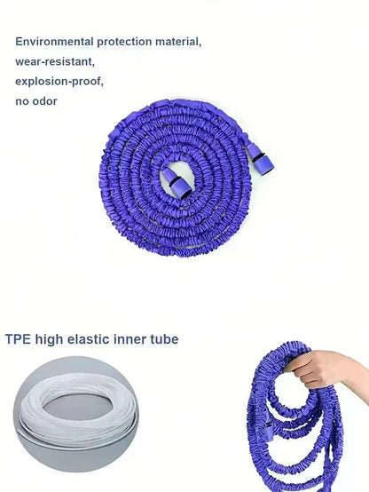 25FT–200FT Expandable Garden Hose – Lightweight Durable Watering Tool with 7-Function Spray Gun