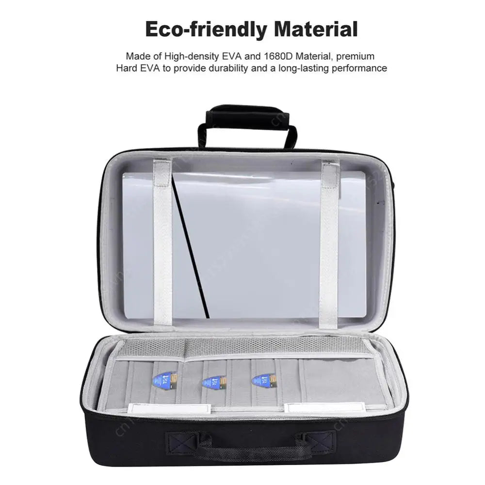 EVA Hard Carrying Case Handbag for PS5 Slim – Shoulder Strap Storage Bag for Disc & Digital Edition Console