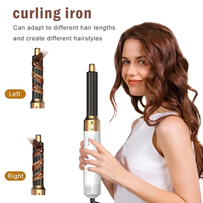 6-in-1 Hair Dryer Brush – Detachable Curler & Straightening Comb with Heat Control for Smooth Hair Styling