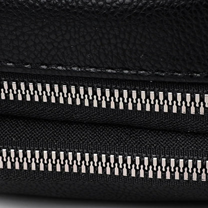 Women’s Solid Color Rivet Zipper Phone Bag – Soft Leather Small Square Shoulder & Crossbody Bag, Fashionable and Simple