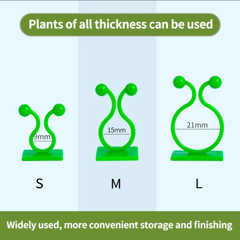 Self-Adhesive Plant Climbing Wall Buckle Hook: Fastener Tied Fixture for Garden Plant Wall - Vine Clips Included