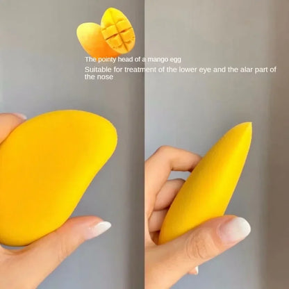 Mango-Shaped Soft Makeup Sponge — Cosmetic Powder Puff for Face Blending & Beauty Application