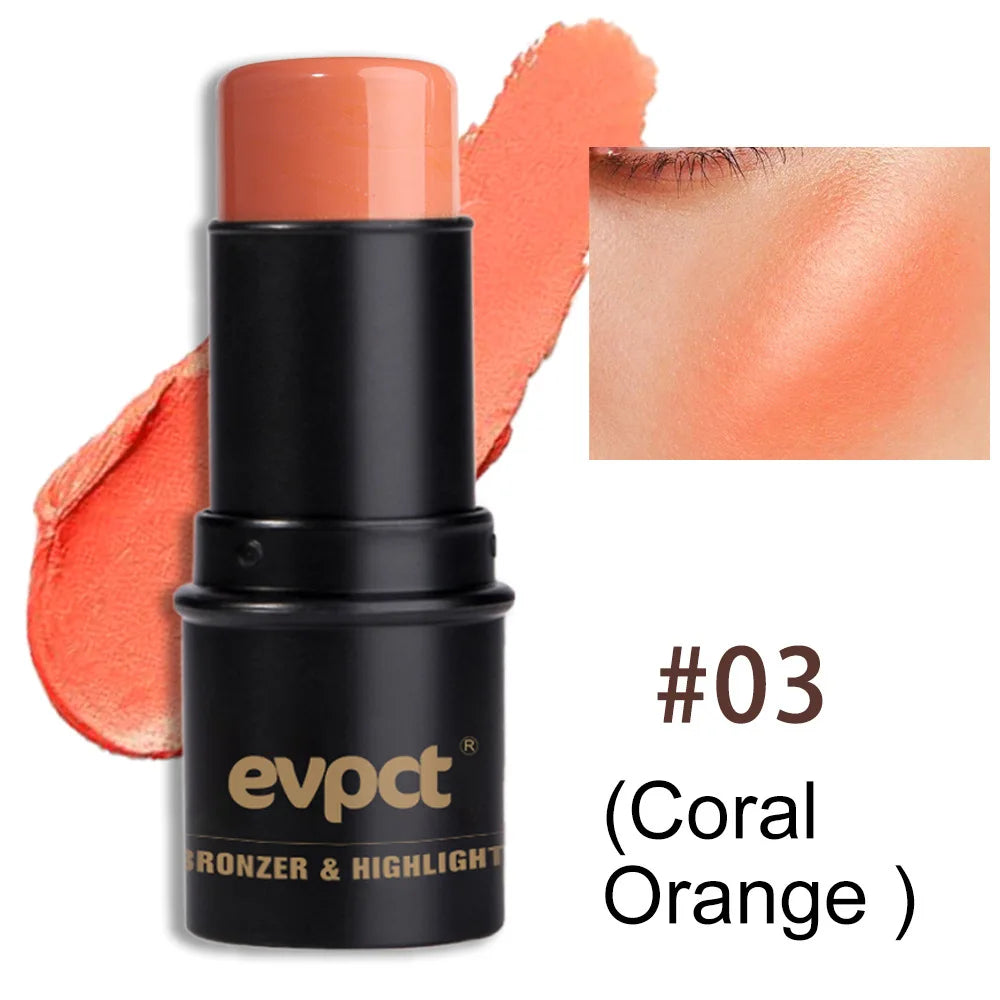 Highlighting & Bronzer Stick - Face Brightening Blusher, Rouge Concealer Pen, Long-Lasting Corrector & Nose Contouring Cosmetics