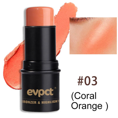 Highlighting & Bronzer Stick - Face Brightening Blusher, Rouge Concealer Pen, Long-Lasting Corrector & Nose Contouring Cosmetics