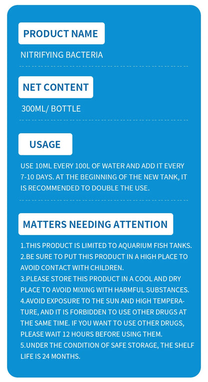 300ml Nitrifying Bacteria Liquid – Fish Tank Water Purifier & Treatment for Aquarium Fish Farming