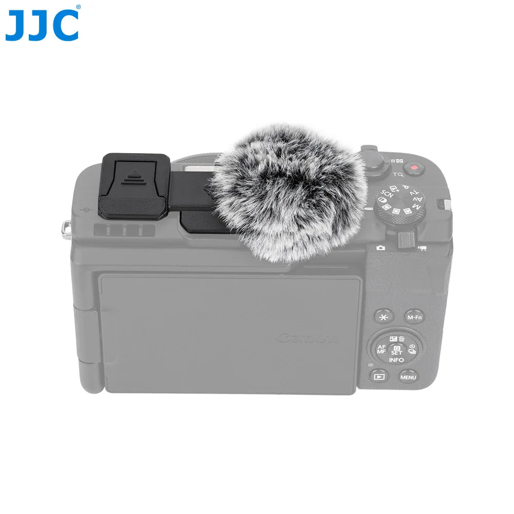 JJC Cold Shoe Wind Muff – Microphone Windscreen for Canon PowerShot V1 Vlog Camera with Noise Reduction