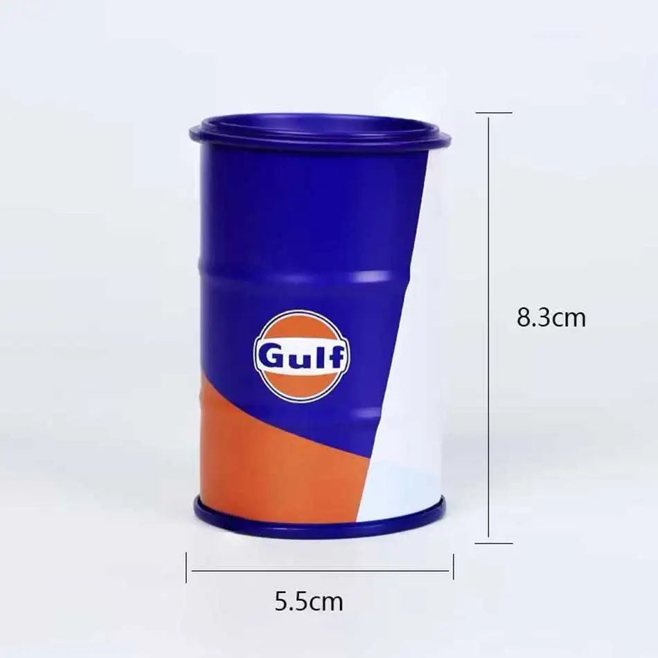 Iron Mini Oil Drum Model – Chemistry Car Desktop Decoration & Storage Box War Games Scene Toy for Boys