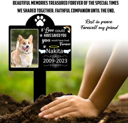 Personalized Pet Memorial Grave Marker – Dog Photo Memorial Stake for Outdoor Garden & Pet Loss Tribute