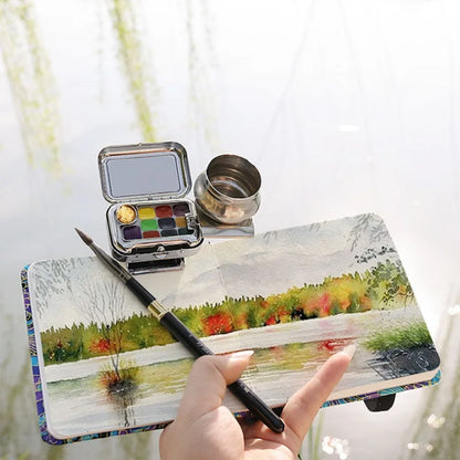 Mini Portable Watercolor Paint Dispenser Set: Travel Watercolour Paint Set with 10/16 Grids Palette Empty Box