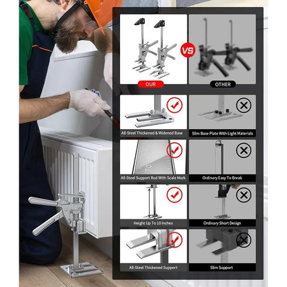 2-Pack Labor Saving Arm Jacks – 15.2" Aluminum Hand Lifting Tools with Bag for Furniture, Window & Door Installation