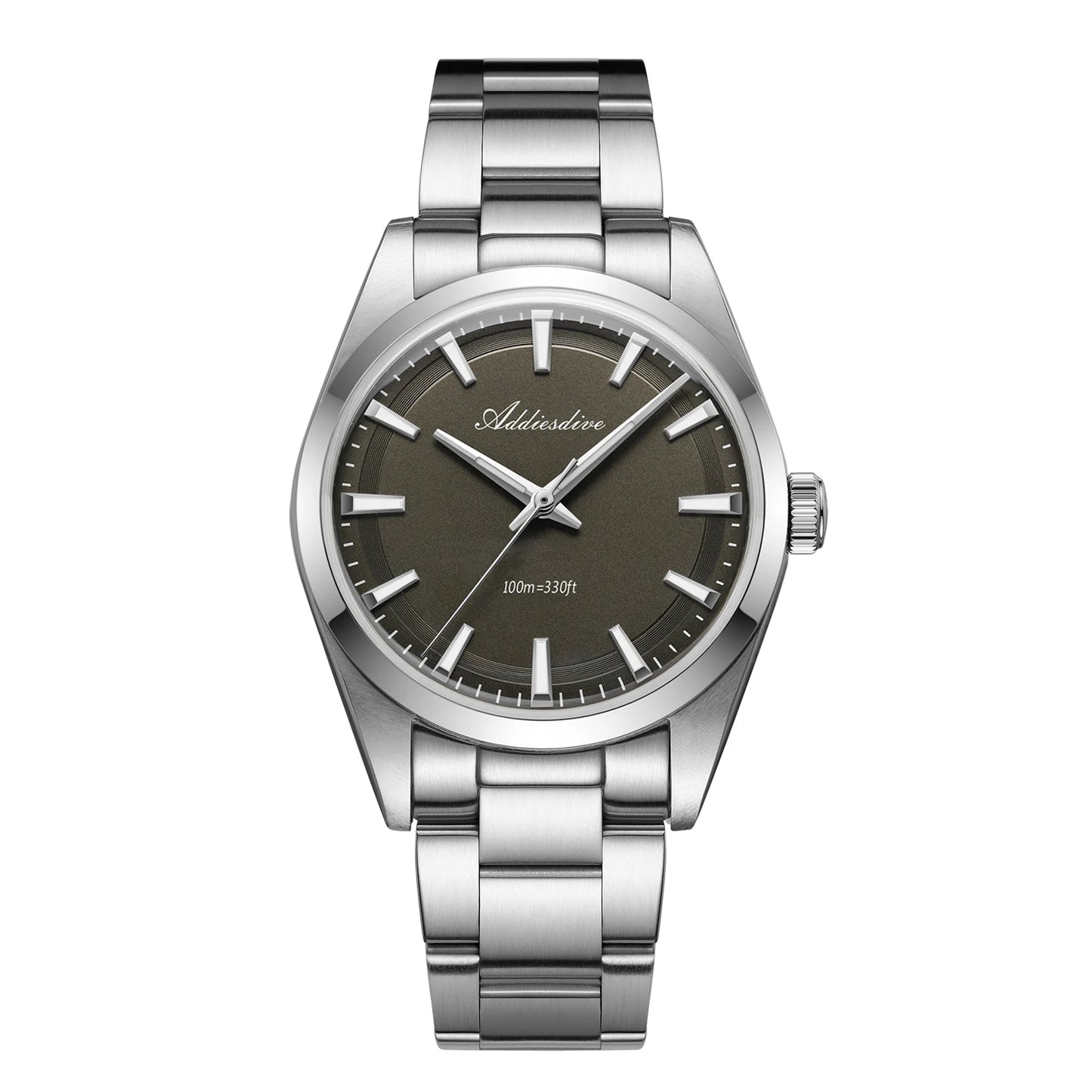 ADDIESDIVE Men's Luxury Quartz Watch – VH31, 100m Waterproof, Green AR Coating, Luminous, 316L Stainless Steel, 36mm
