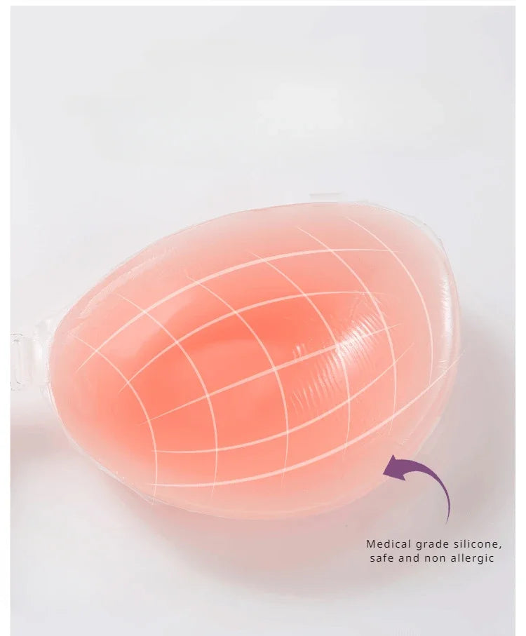 Silicone Invisible Push-Up Bra – Backless Strapless Breast Enhancer, S ...
