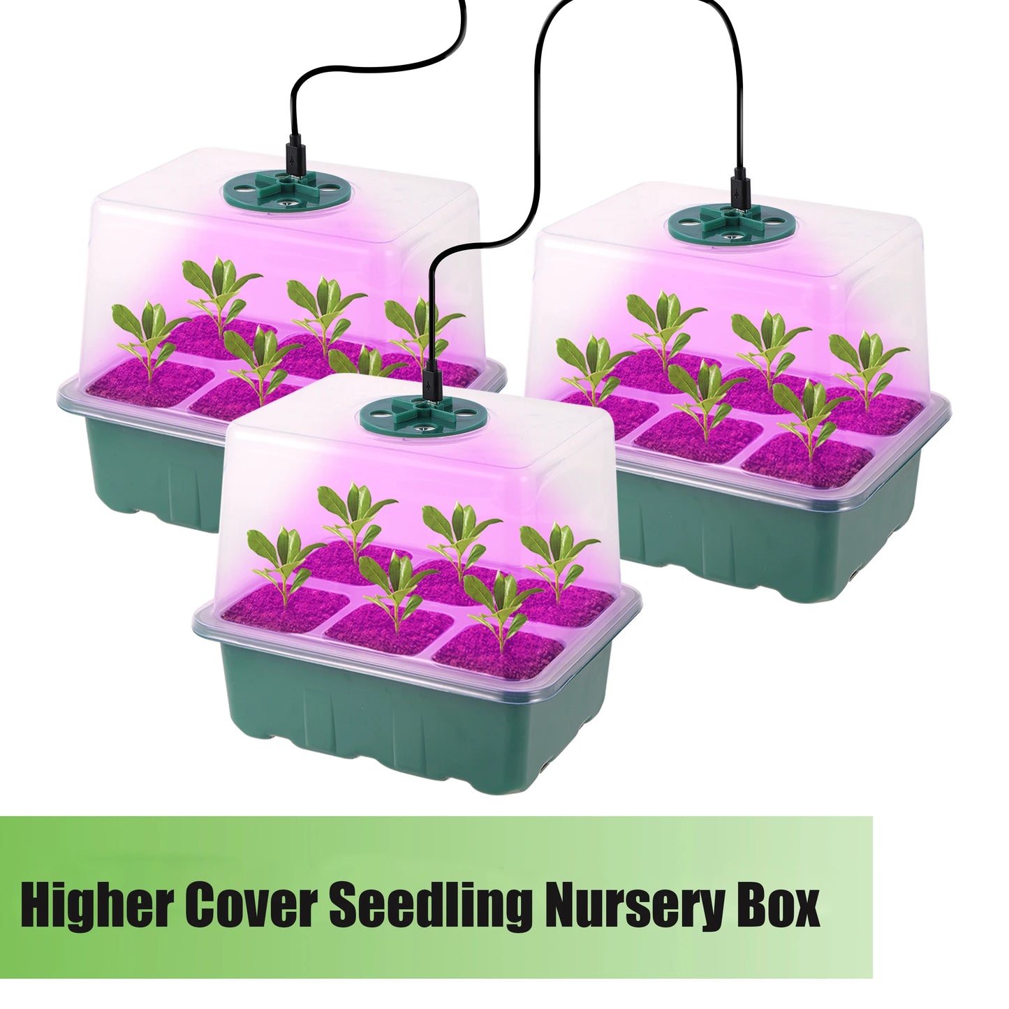 LED Grow Light for Seed Starter — Greenhouse Germination Light, Compatible with Seedling Kits & Humidity Dome