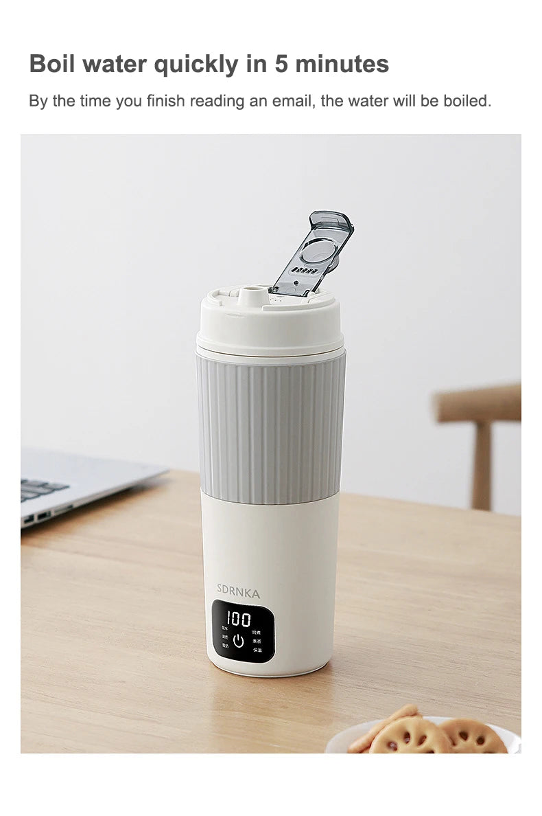 650ml Portable Electric Kettle — Travel Water Boiler with Temperature Control, LED Display Smart Teapot