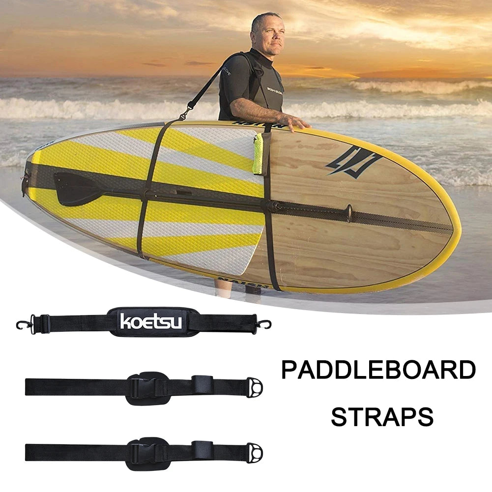 Adjustable Surfboard Shoulder Carry Sling – Paddle Board Strap & Deck Bag Carrier for SUP