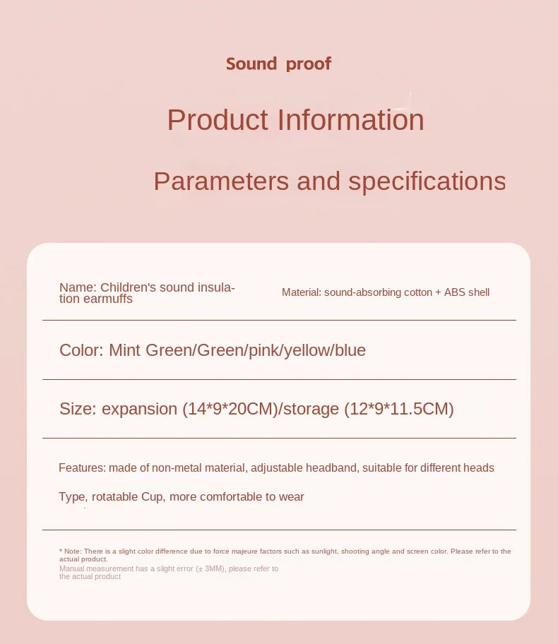 Kids Noise-Cancelling Earmuffs – Soundproof Headphones for Aircraft, Learning & Drums