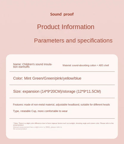 Kids Noise-Cancelling Earmuffs – Soundproof Headphones for Aircraft, Learning & Drums