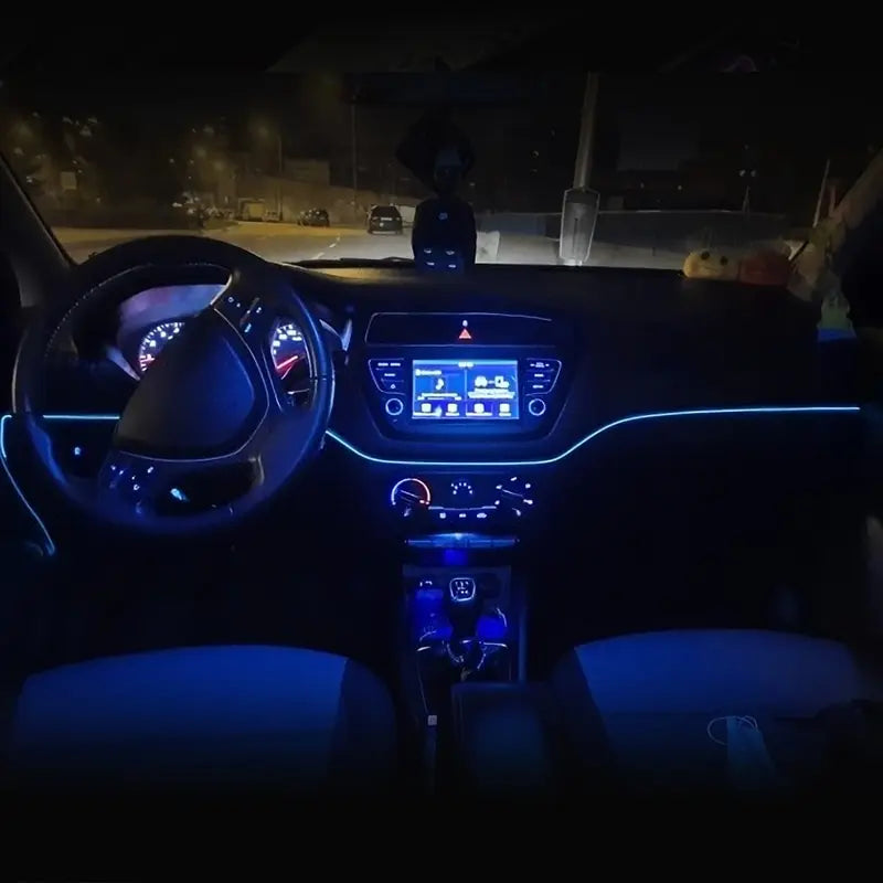 5m Car Interior Atmosphere LED Strip: DIY Flexible EL Cold Light Line Tube with USB - Auto Decoration Ambient Lamp for Unique Car Atmosphere