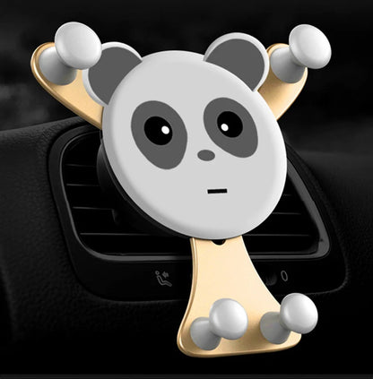 Gravity Car Phone Holder – Air Vent Clip with Smile Face Bear, Mobile Stand for iPhone, Samsung, and GPS Devices