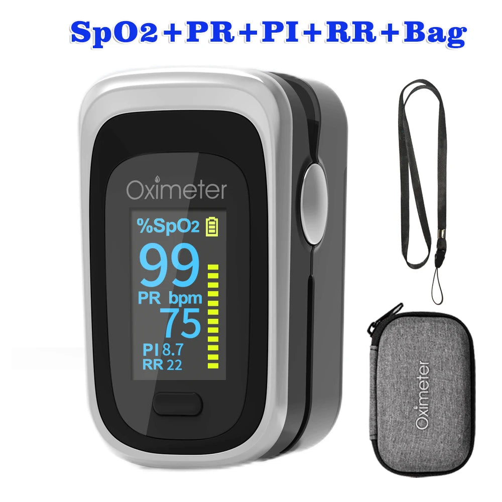 Kiuzou Medical Portable Finger Pulse Oximeter – Blood Oxygen, Heart Rate, Saturation Monitor with OLED Display