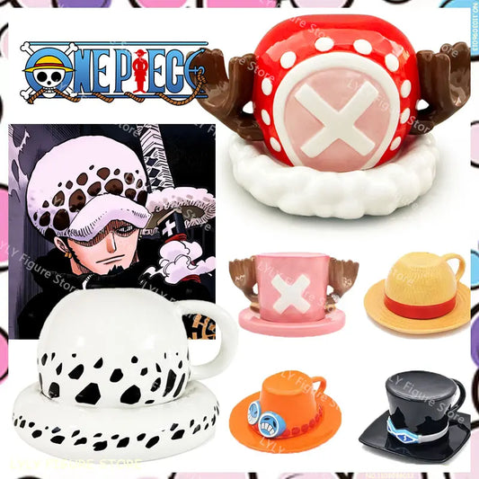 One Piece Anime Ceramic Mug — Chopper, D. Law & Three Brothers Hat Coffee Cup Christmas Gift