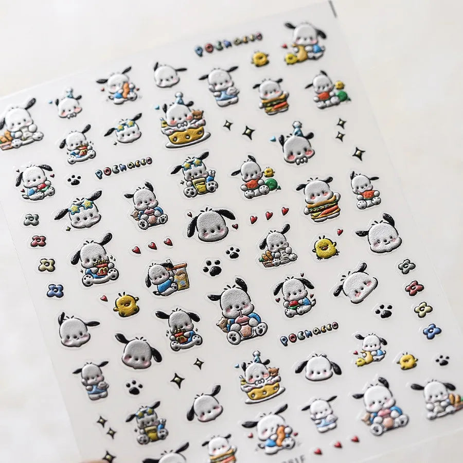 Cute Snoopy 5D Nail Stickers – Cartoon Anime Nail Art Decoration